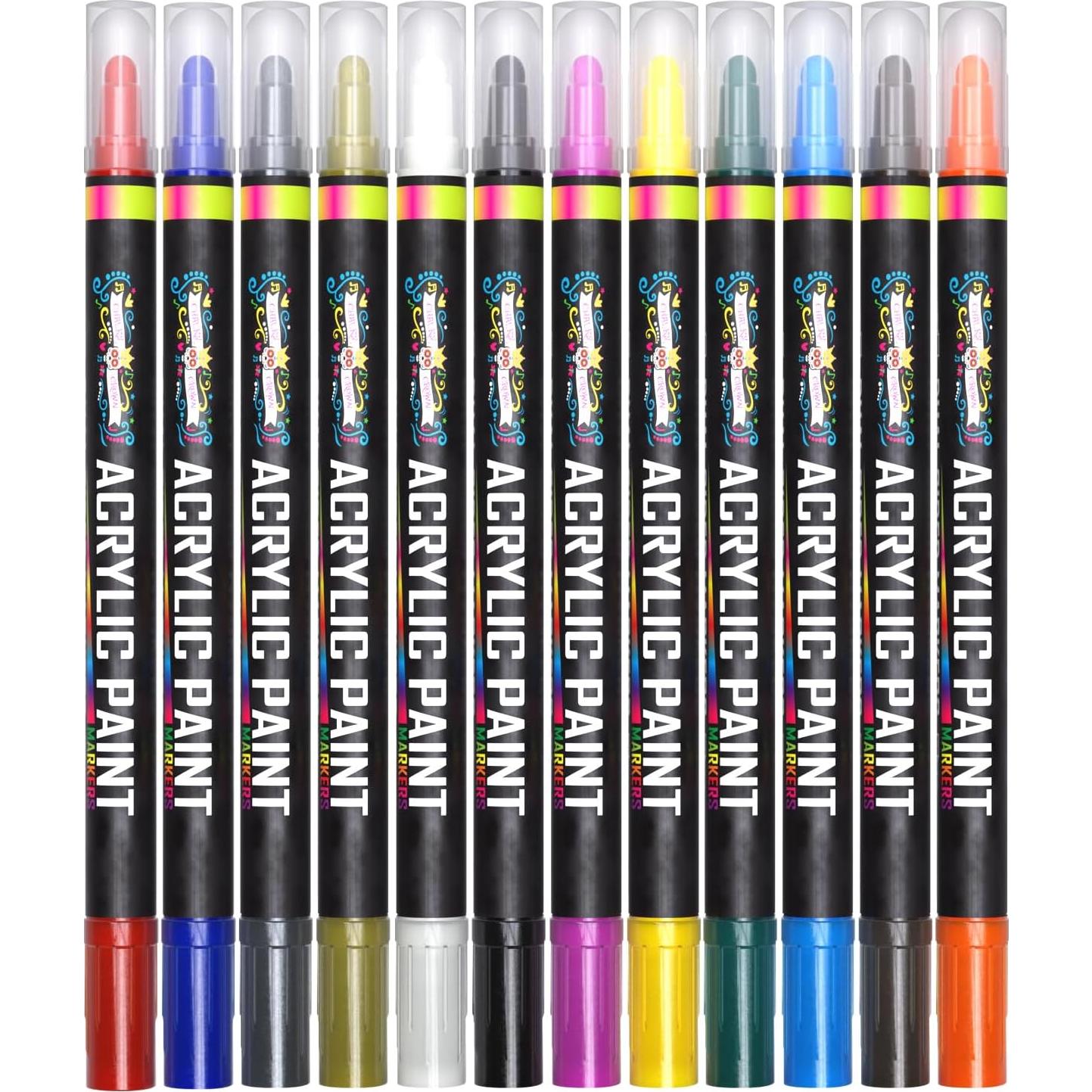 Marcadores de Pintura Acrílica Chalky Crown - Paquete de 12