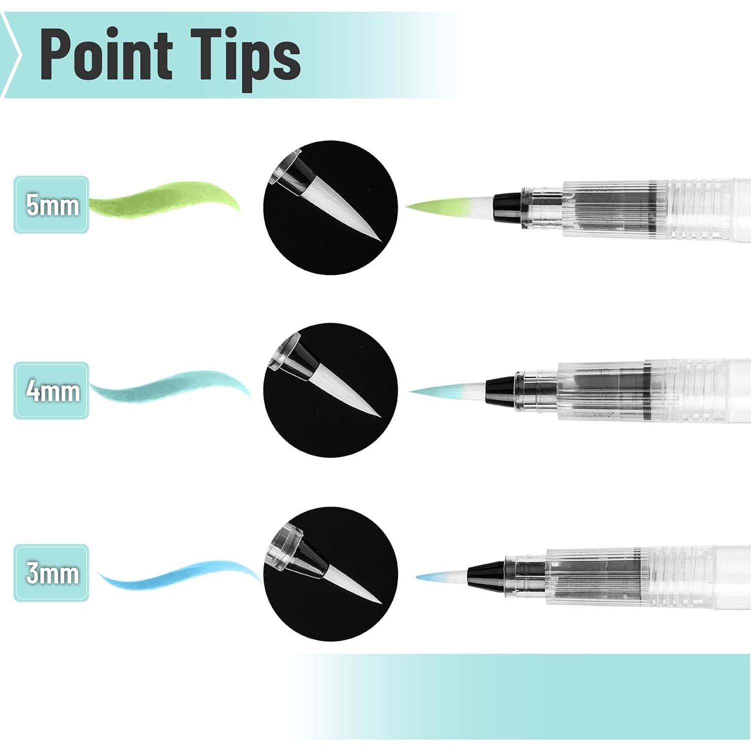 Marcadores de Pincel Acuarelables Mr. Pen Set de 3 Multicolor