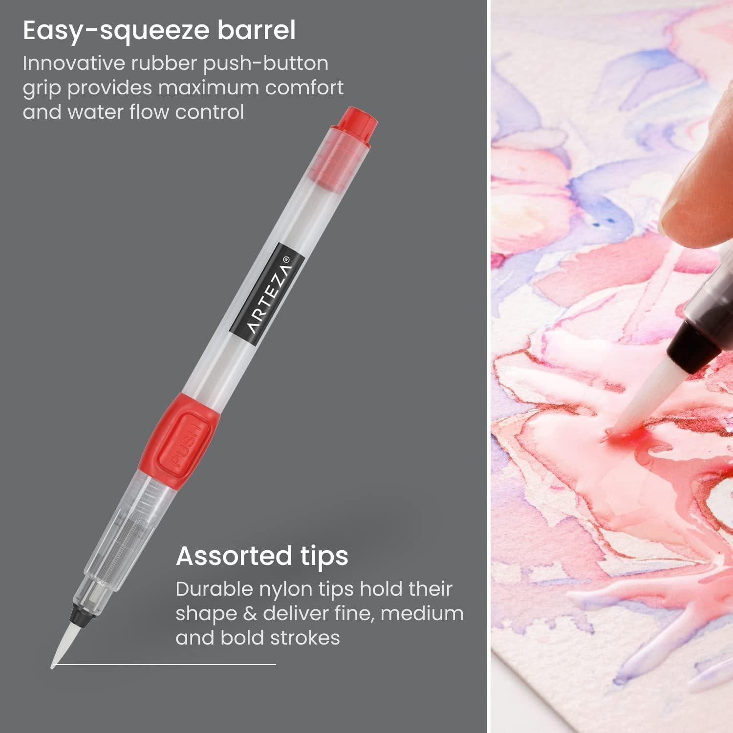 Set de 6 Pinceles de Agua Arteza con Puntas de Nylon para Acuarela