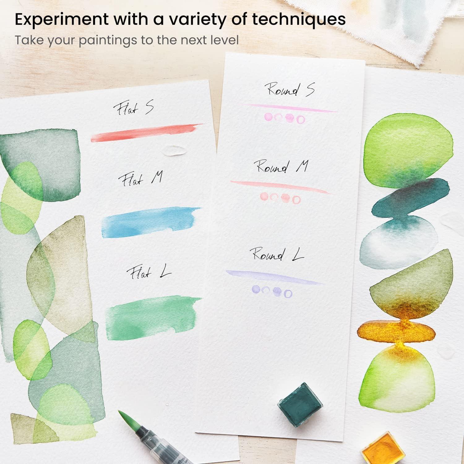 Set de 6 Pinceles de Agua Arteza con Puntas de Nylon para Acuarela