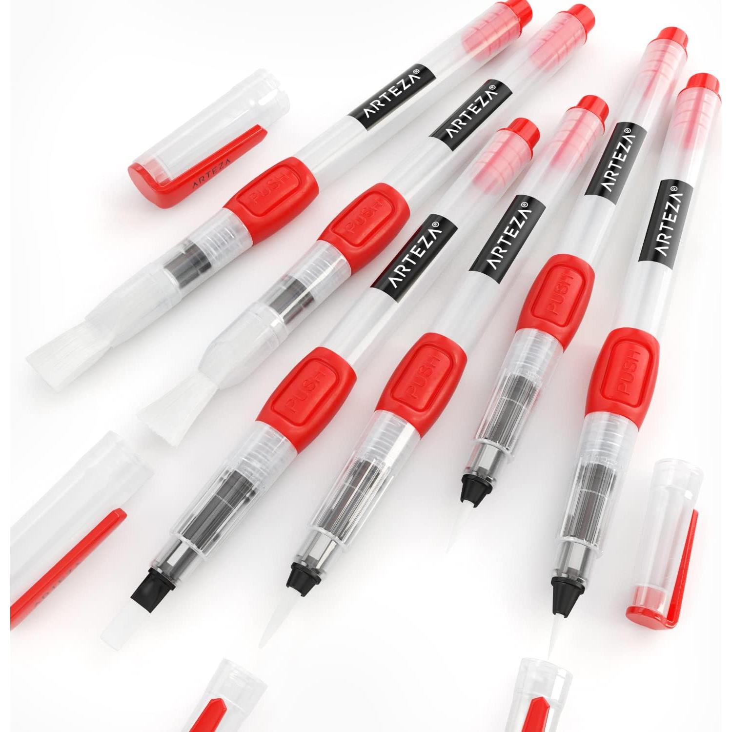 Set de 6 Pinceles de Agua Arteza con Puntas de Nylon para Acuarela