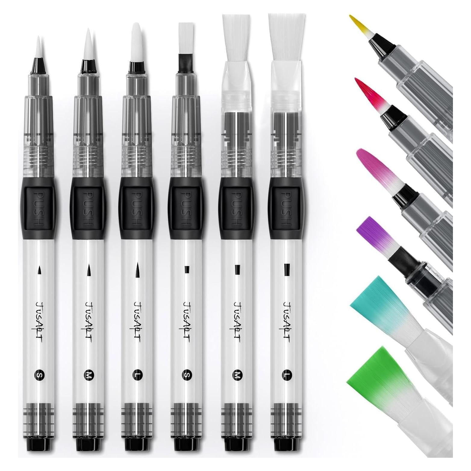 Pinceles de Agua JusArt 6 Piezas - Acuarela y Gouache