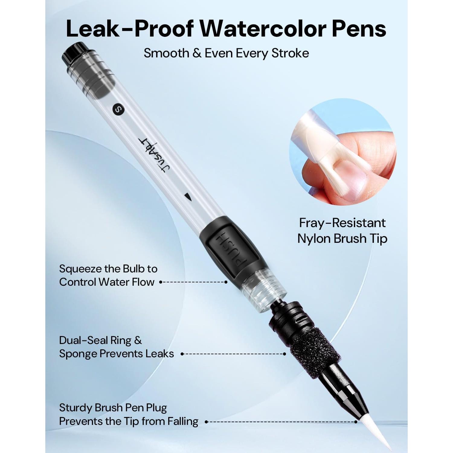 Pinceles de Agua JusArt 6 Piezas - Acuarela y Gouache