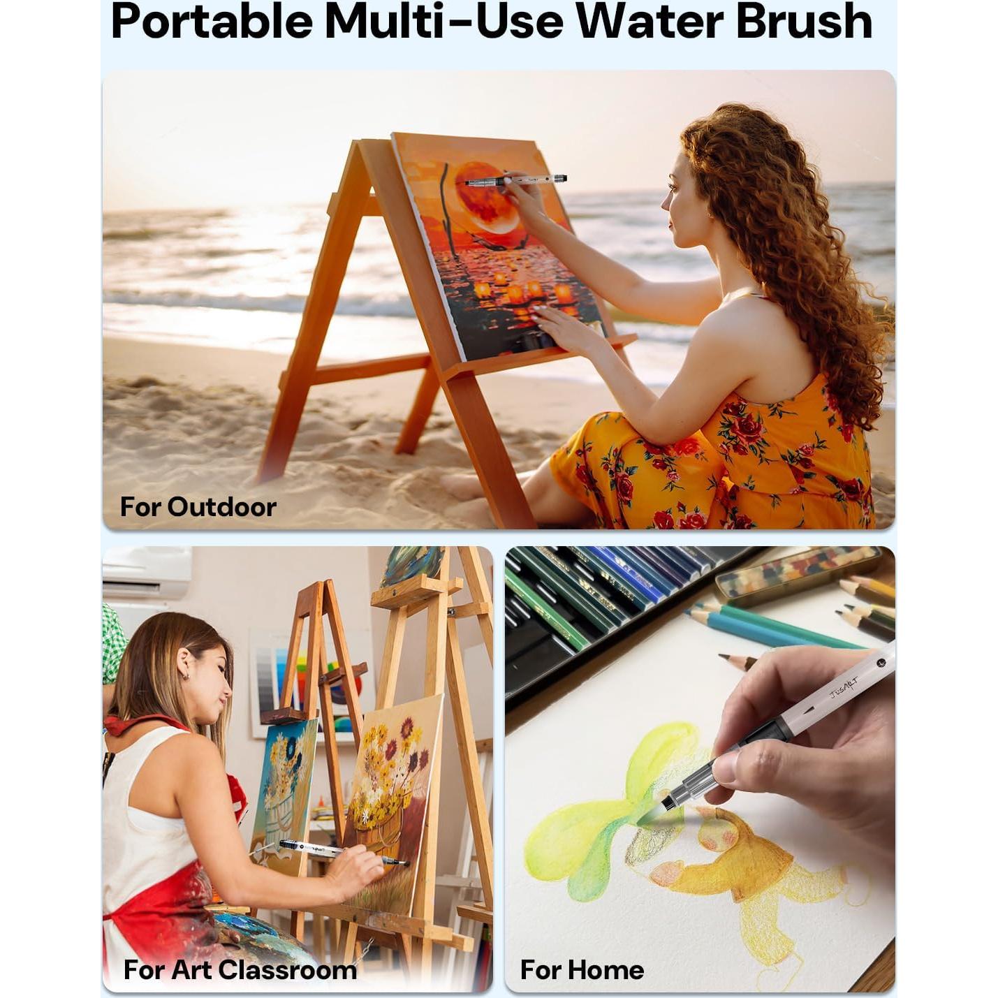 Pinceles de Agua JusArt 6 Piezas - Acuarela y Gouache