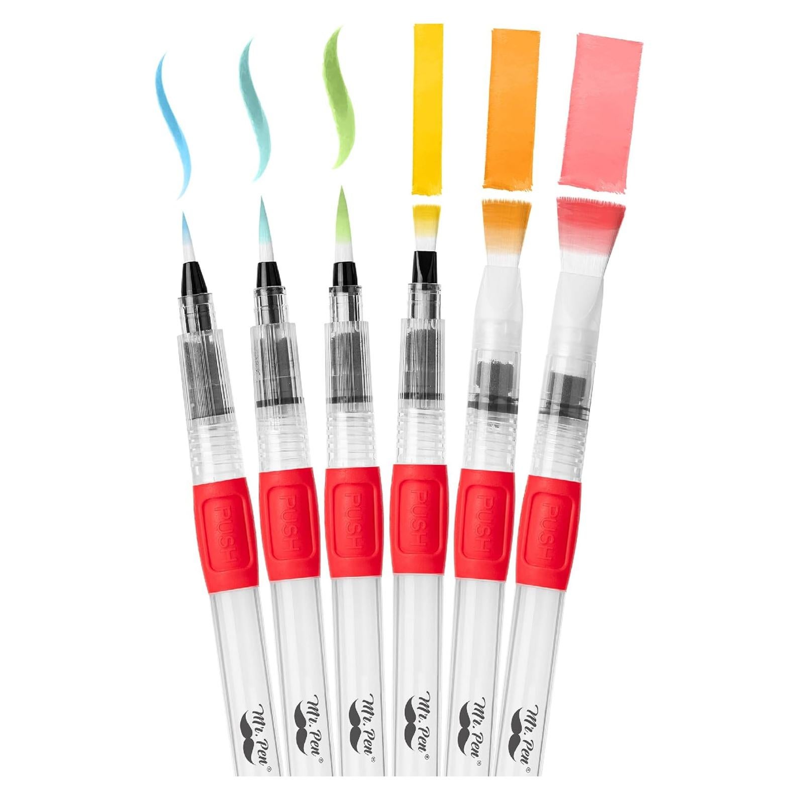 Marcadores de Pincel Acuarelables Mr. Pen - Set de 6 Unidades