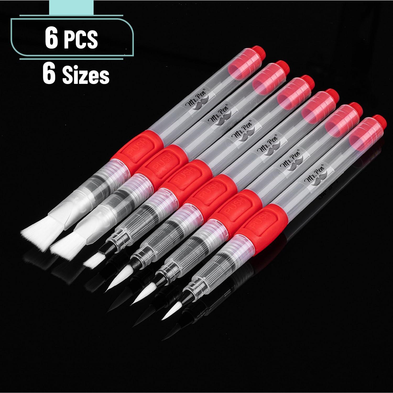 Marcadores de Pincel Acuarelables Mr. Pen - Set de 6 Unidades
