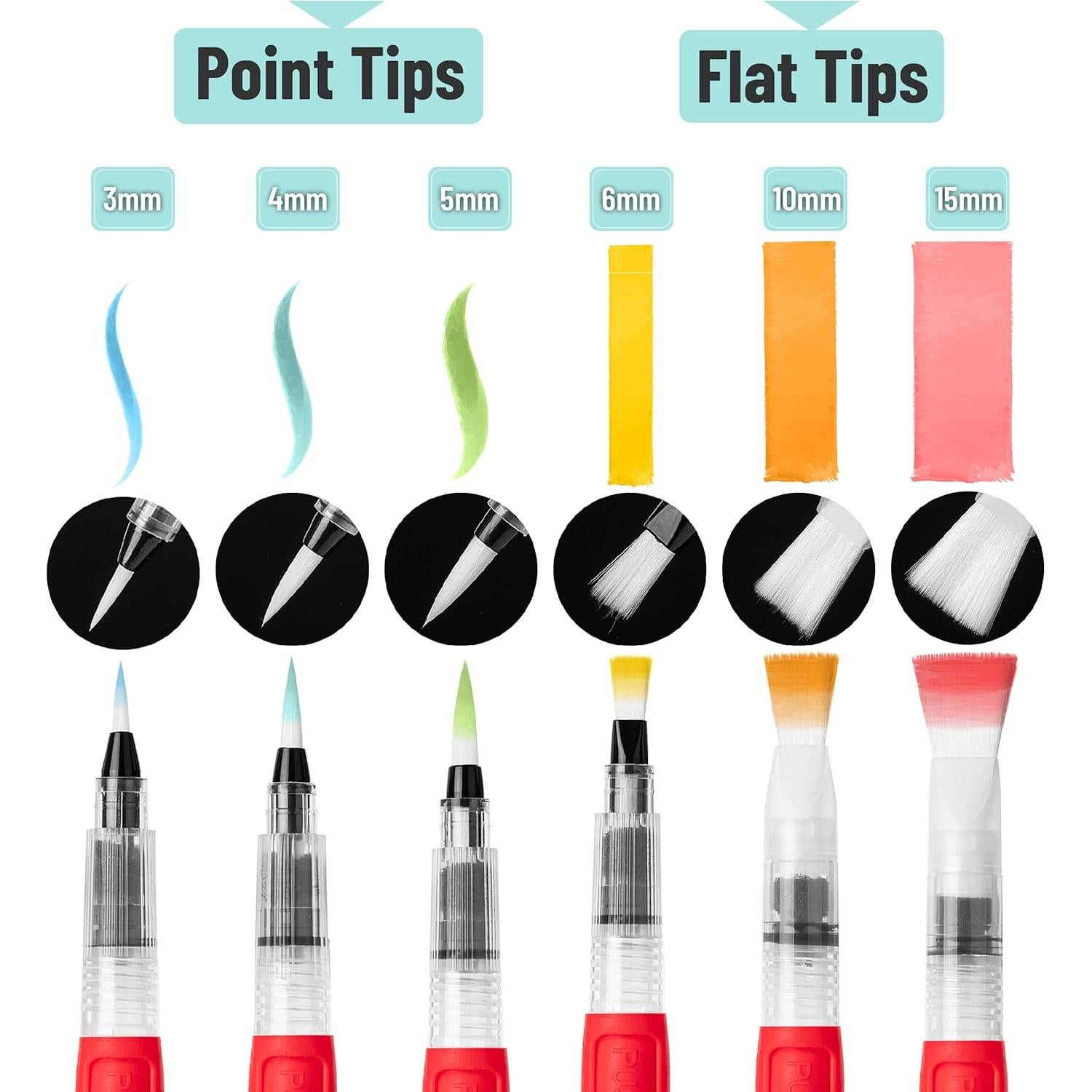 Marcadores de Pincel Acuarelables Mr. Pen - Set de 6 Unidades