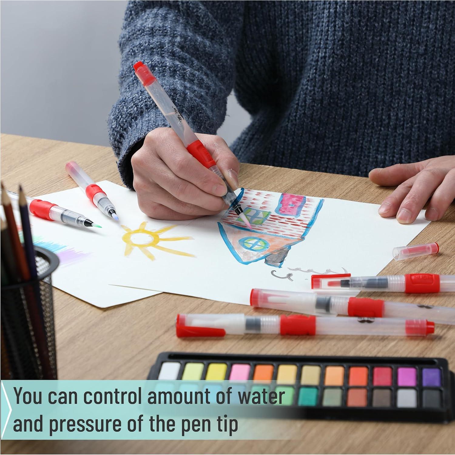 Marcadores de Pincel Acuarelables Mr. Pen - Set de 6 Unidades