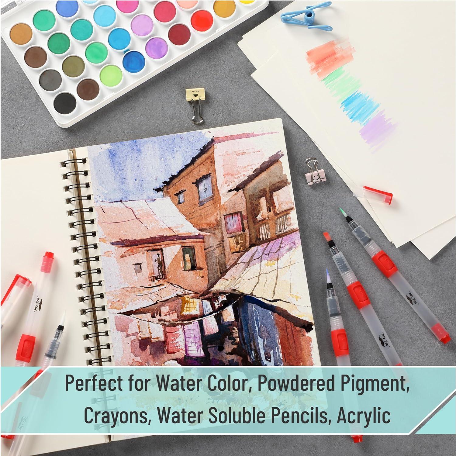 Marcadores de Pincel Acuarelables Mr. Pen - Set de 6 Unidades