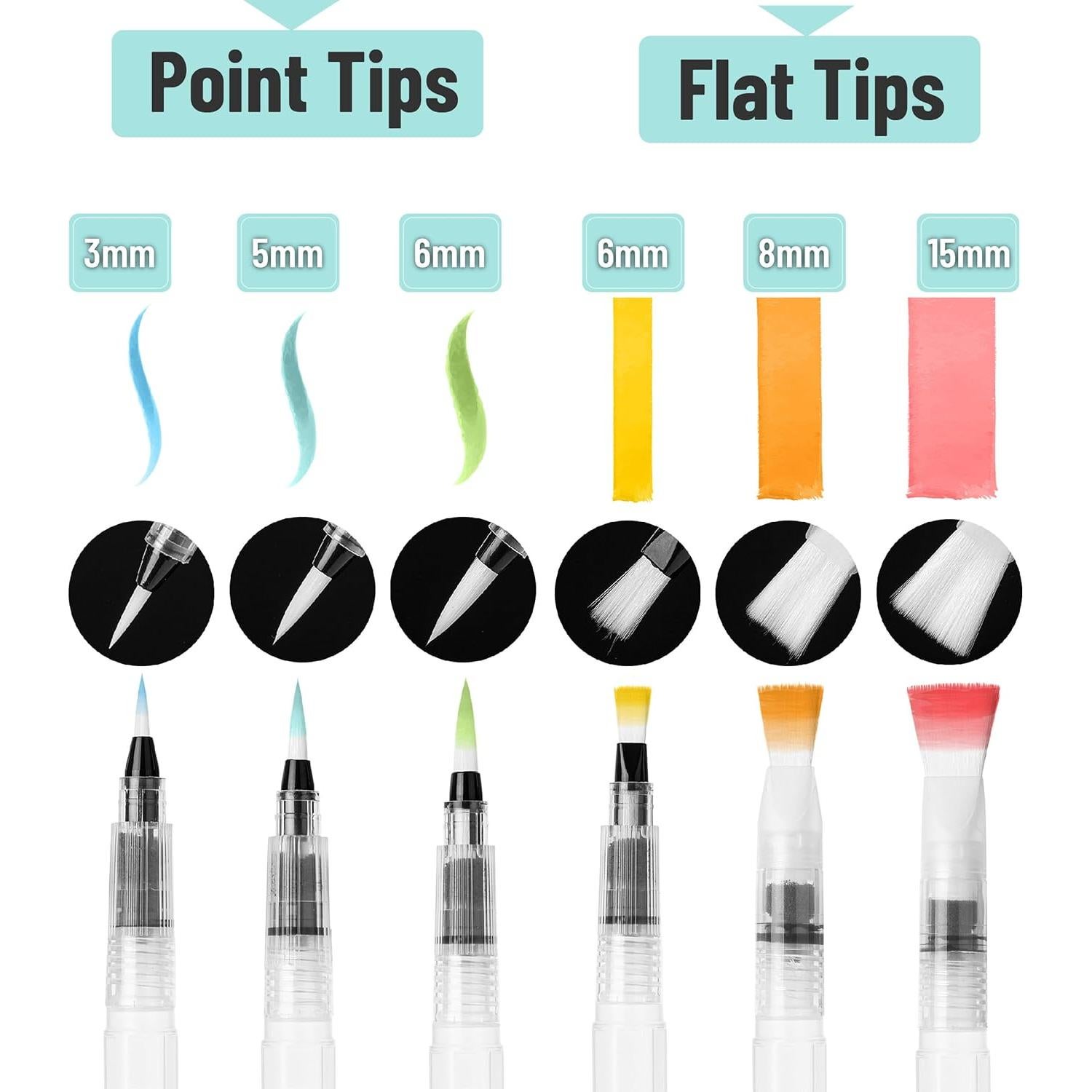 Marcadores de Pincel Acuarelables Mr. Pen - Set de 12 Unidades