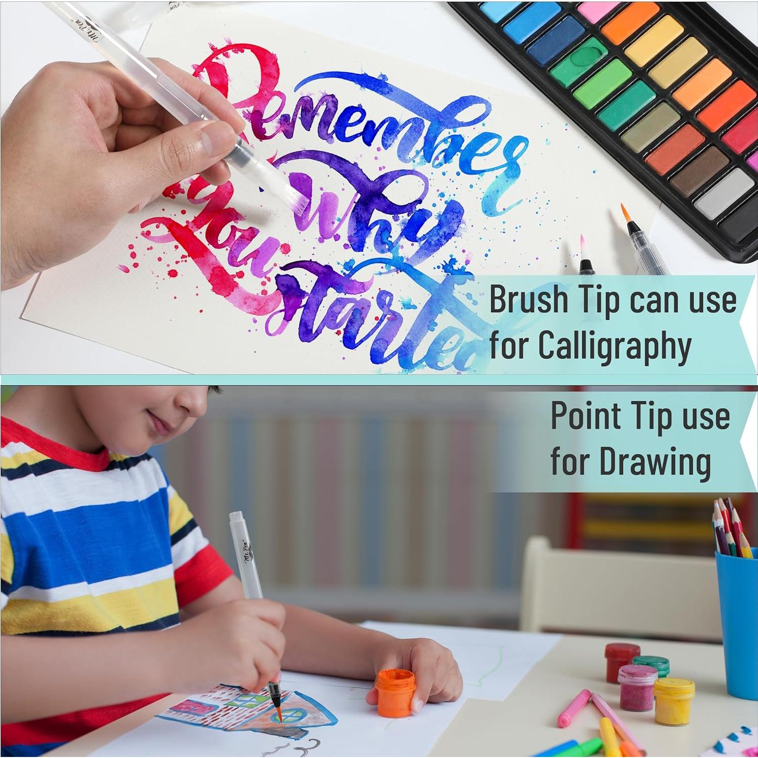 Marcadores de Pincel Acuarelables Mr. Pen - Set de 12 Unidades