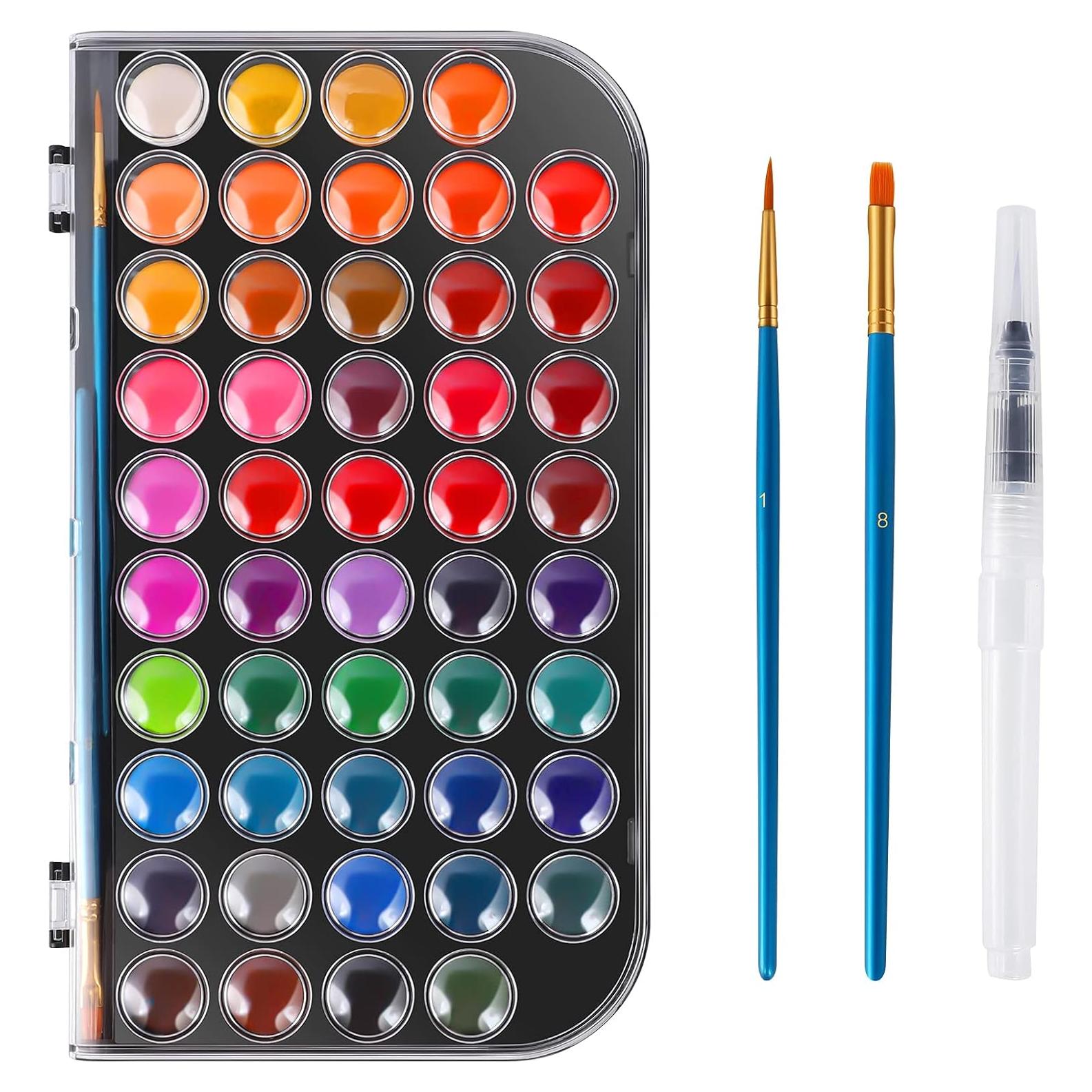 Set de Pintura Acuarela Blablaovy 48 Colores Lavables No Tóxicos