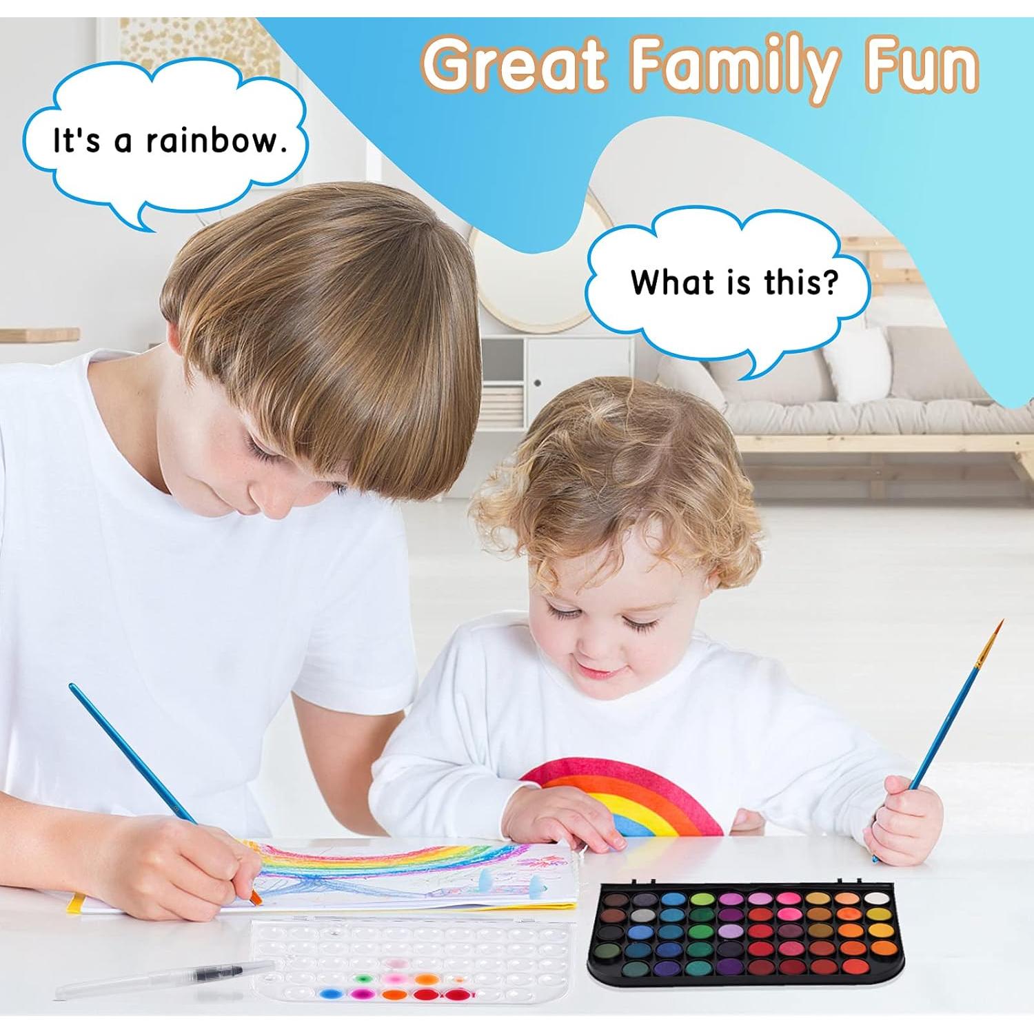 Set de Pintura Acuarela Blablaovy 48 Colores Lavables No Tóxicos