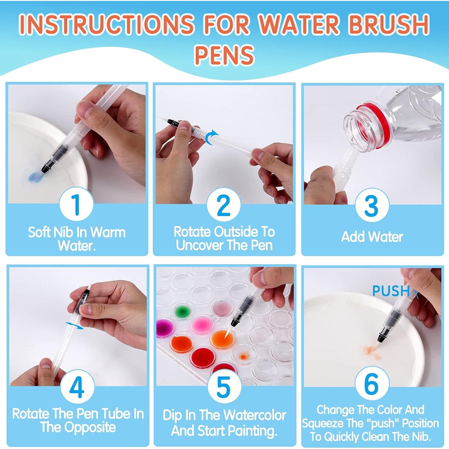 Set de Pintura Acuarela Blablaovy 48 Colores Lavables No Tóxicos