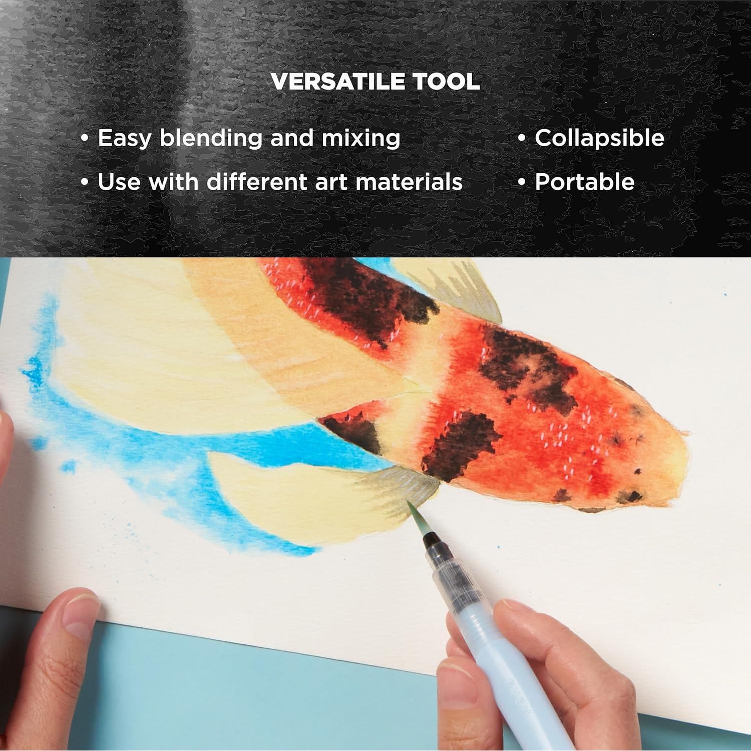 Pincel de Agua SAKURA Koi 9 ml - Acuarela Portátil con Punta Fina