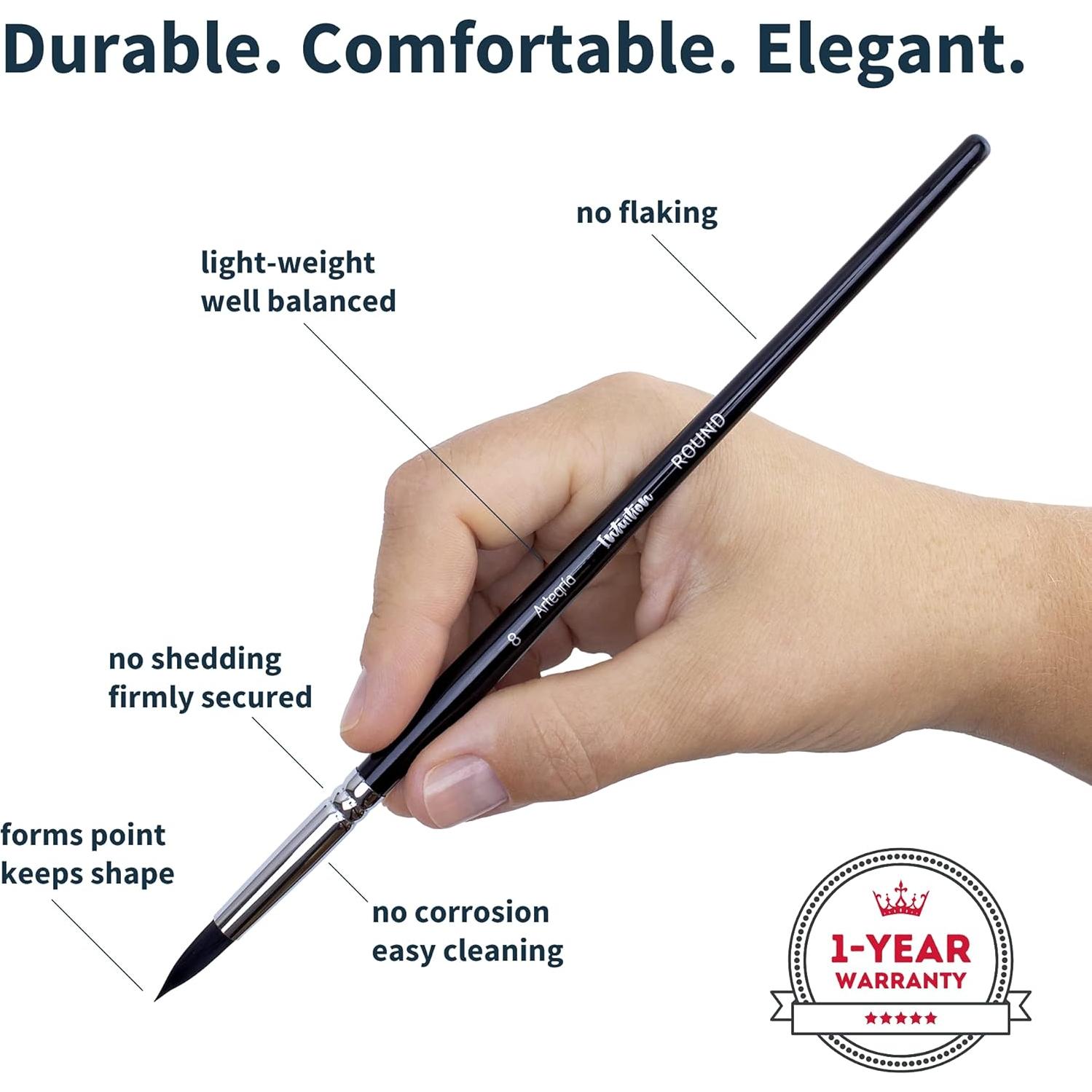 Juego de Pinceles de Acuarela ARTEGRIA 10 Piezas Sintéticas