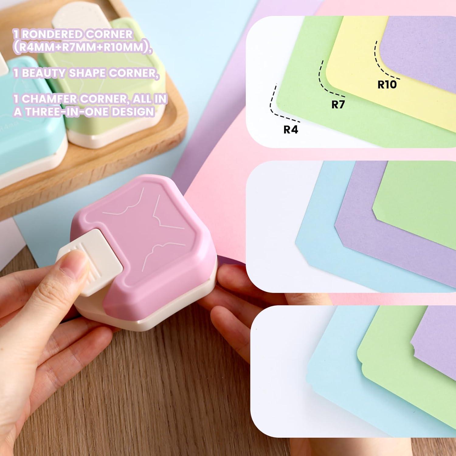 Koogel Punch de Esquina Redondeada 3 en 1 para Manualidades