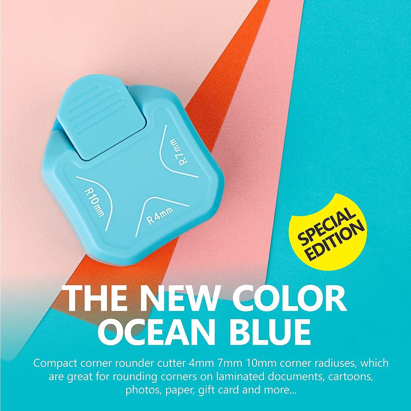 Cortador de esquinas 3 en 1 BearBoss - Azul Océano, 4mm, 7mm, 10mm