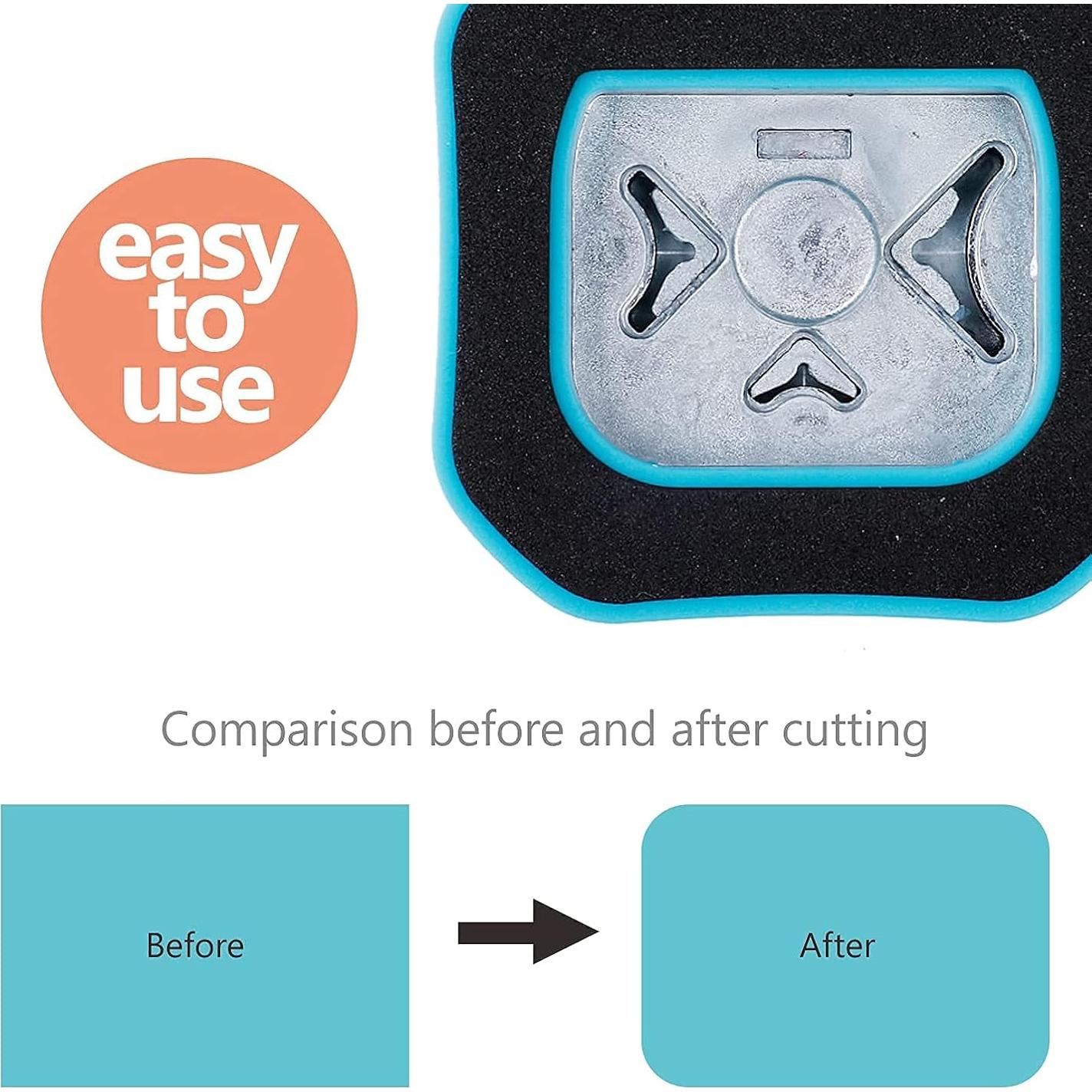 Cortador de esquinas 3 en 1 BearBoss - Azul Océano, 4mm, 7mm, 10mm