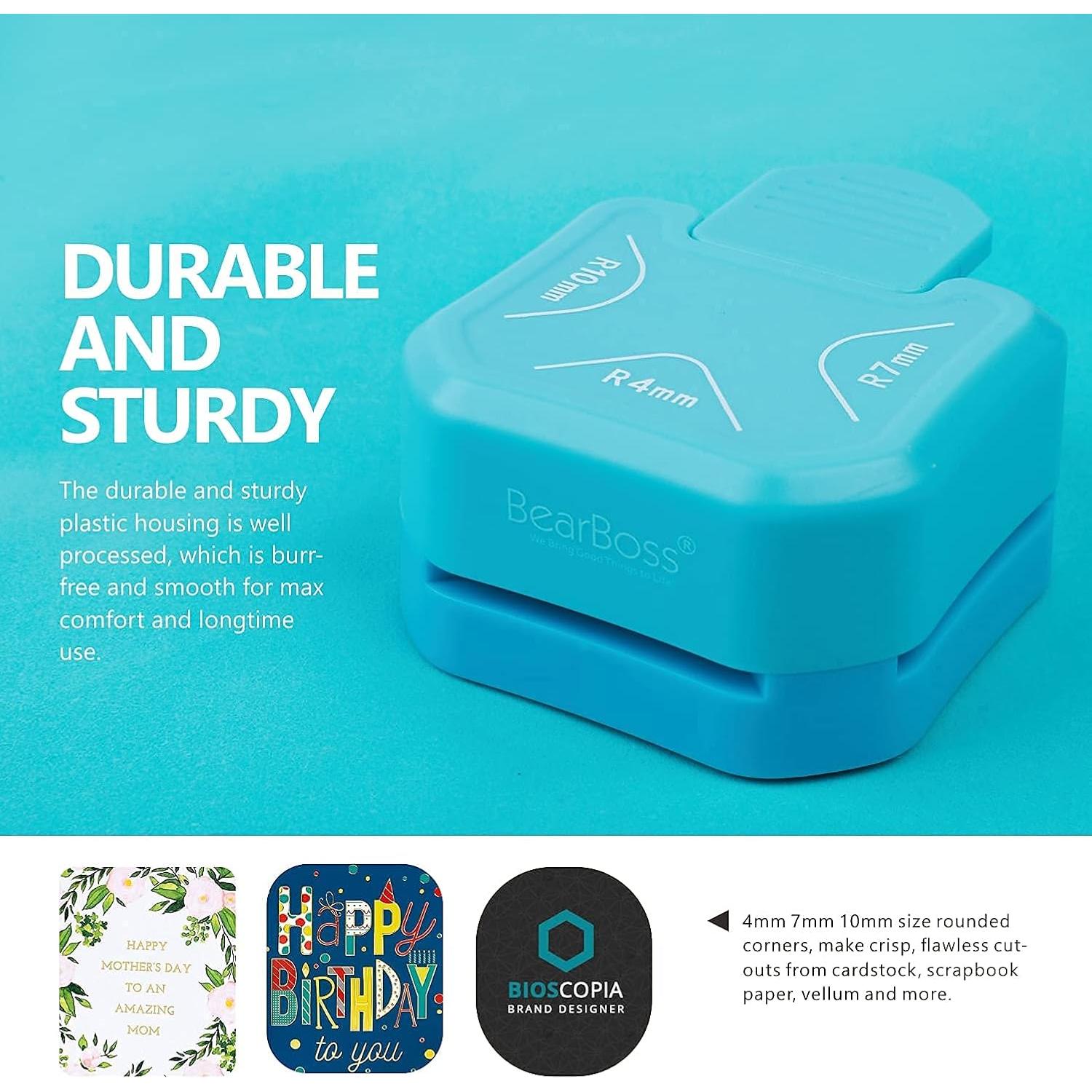 Cortador de esquinas 3 en 1 BearBoss - Azul Océano, 4mm, 7mm, 10mm