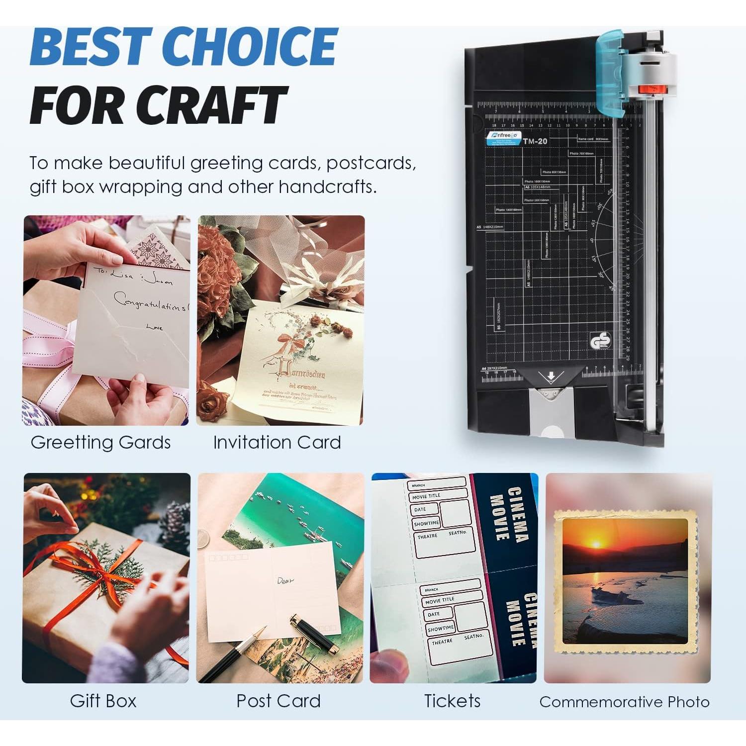 Cortadora de Papel Rotativa Frifreego 30 cm 5 Cuchillas Multifuncional