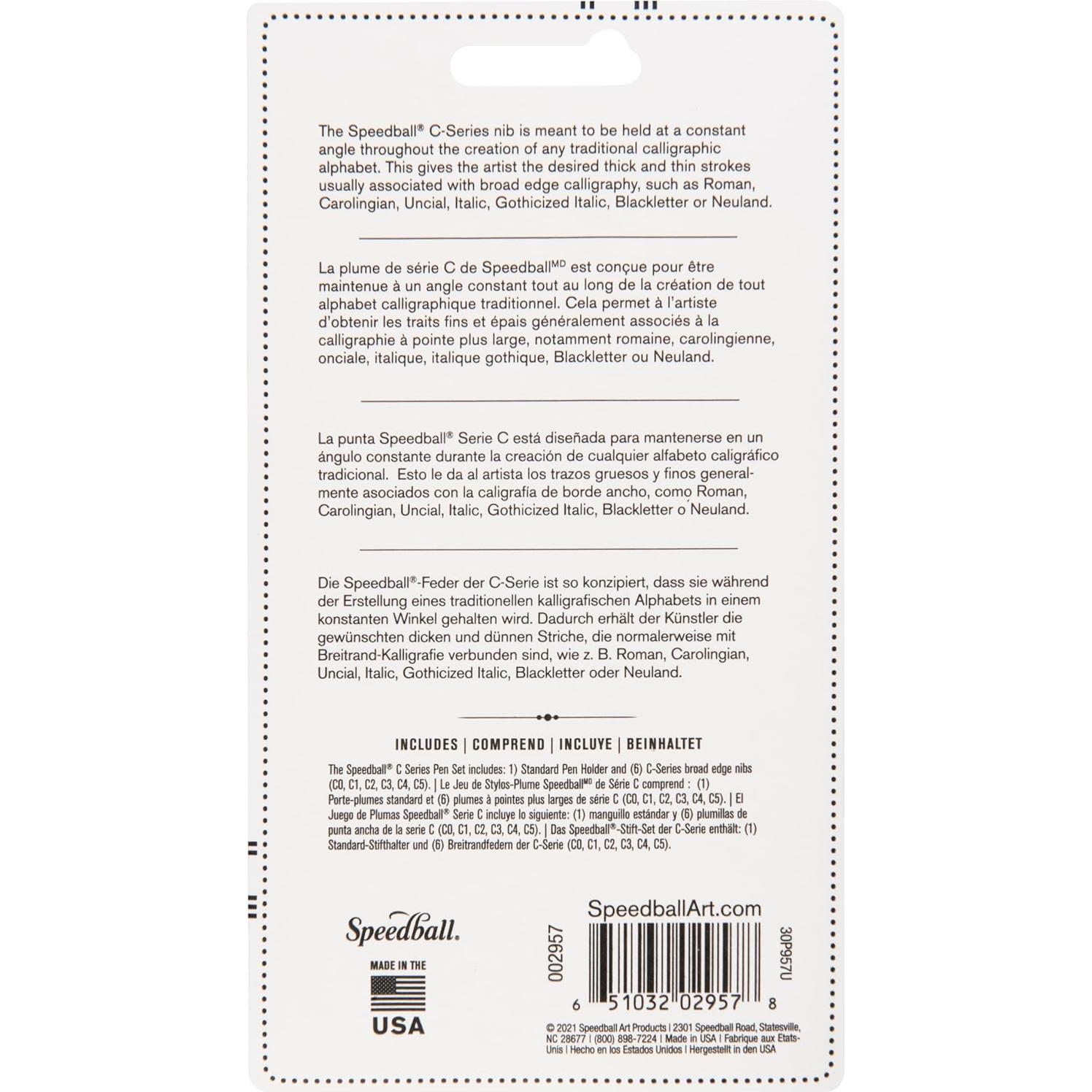 Juego de Plumas de Caligrafía Speedball C-Series con 6 Puntas