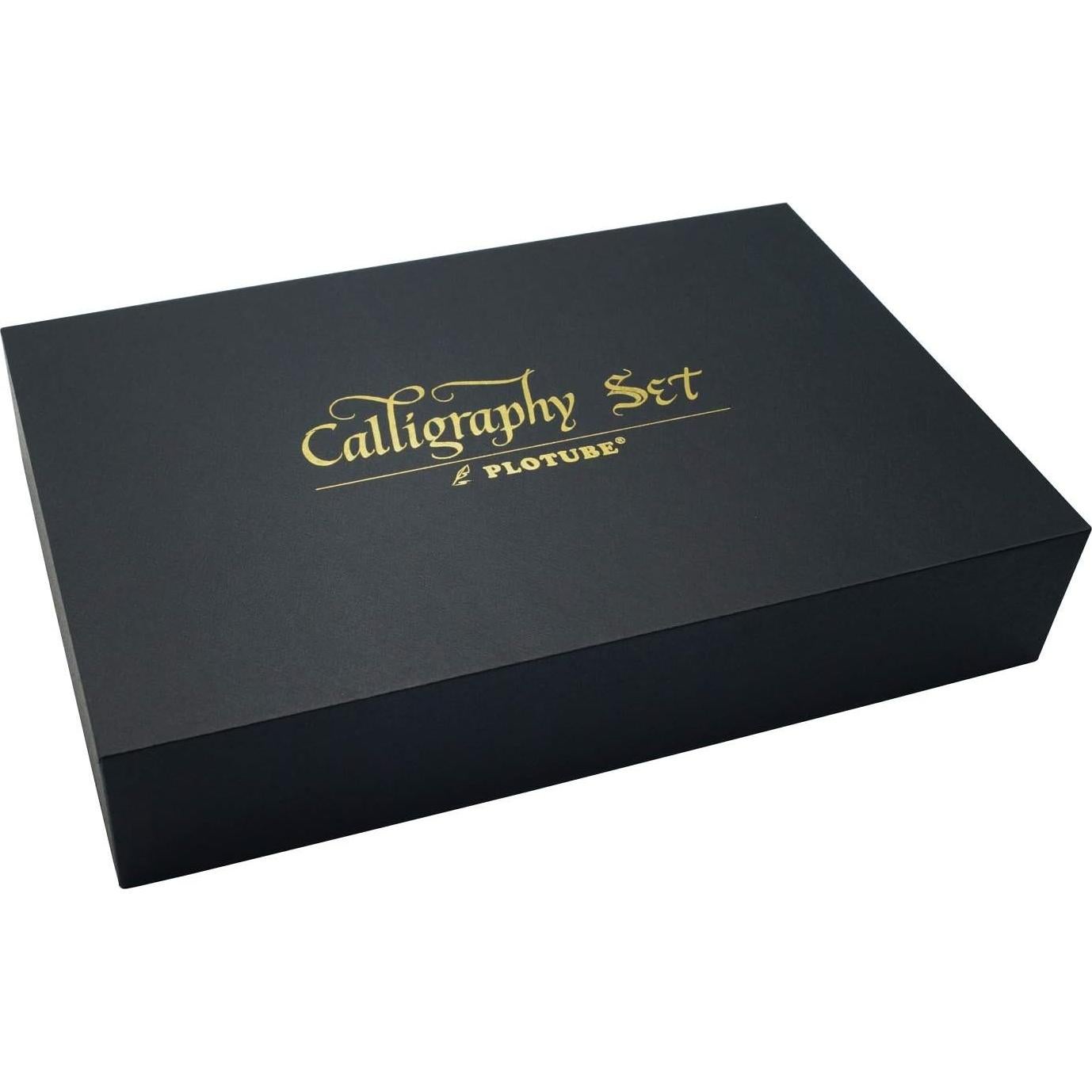 Juego de Caligrafía Plotube - Pluma de Madera y 7 Tintas