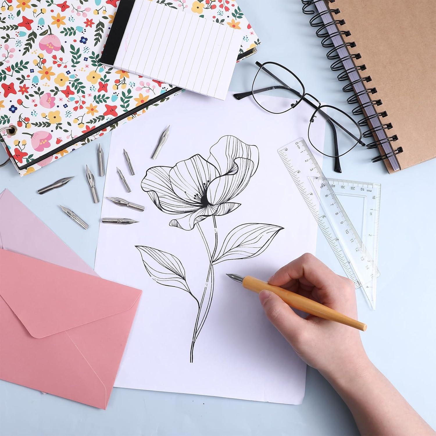 Juego de Caligrafía Oblicua Piriuuo 11 Piezas con Soporte