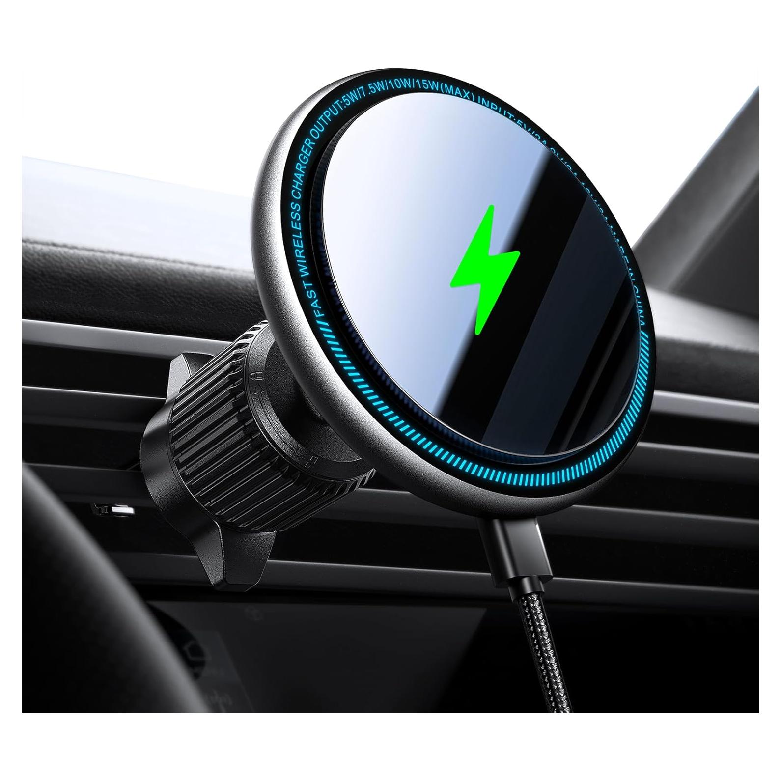 Cargador de coche Magsafe UPTOHIGH RC01 15W con LED azul