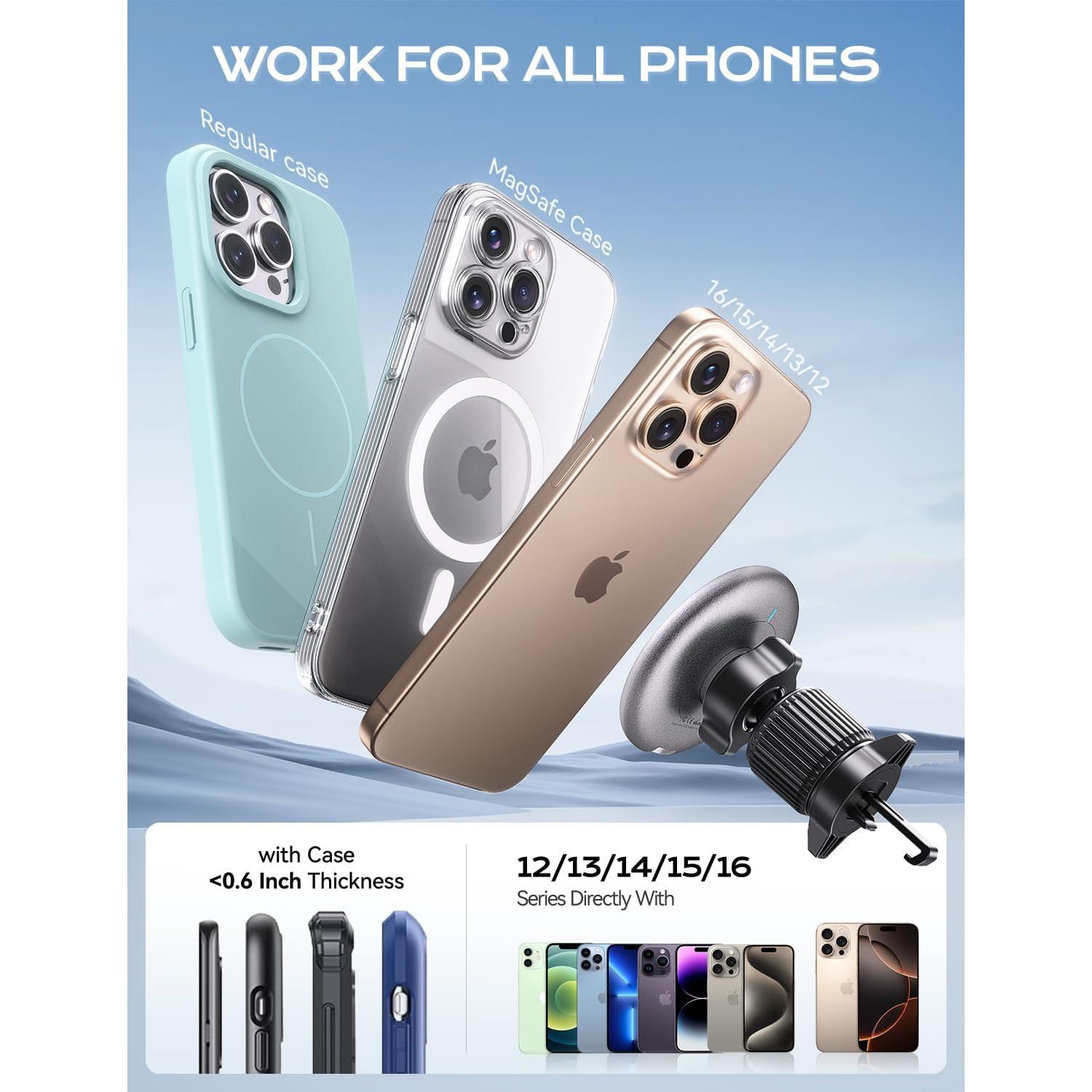 Cargador de coche Magsafe UPTOHIGH RC01 15W con LED azul