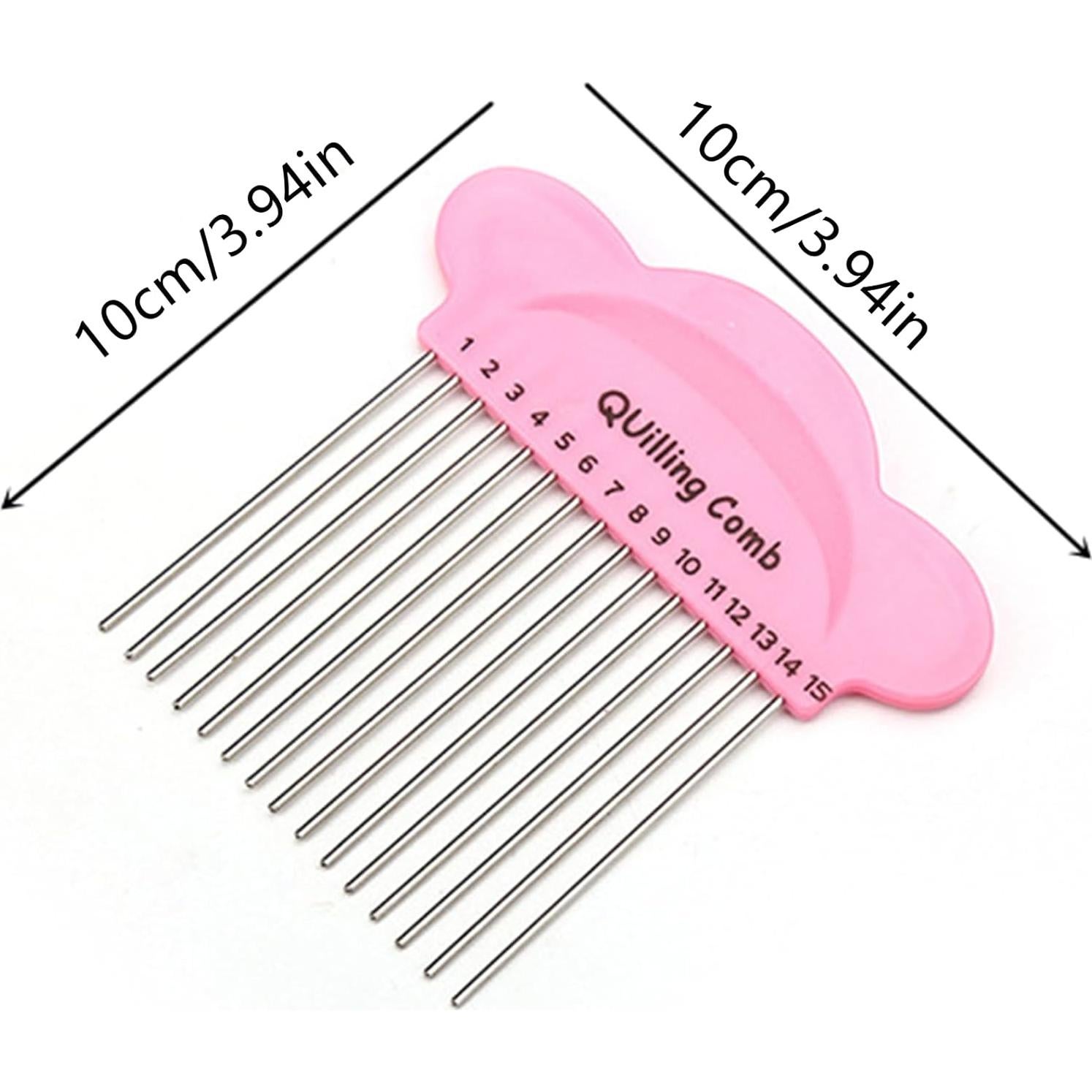 Peine para Quilling de Papel Nanchroadly - 15 Puntos, Rosa