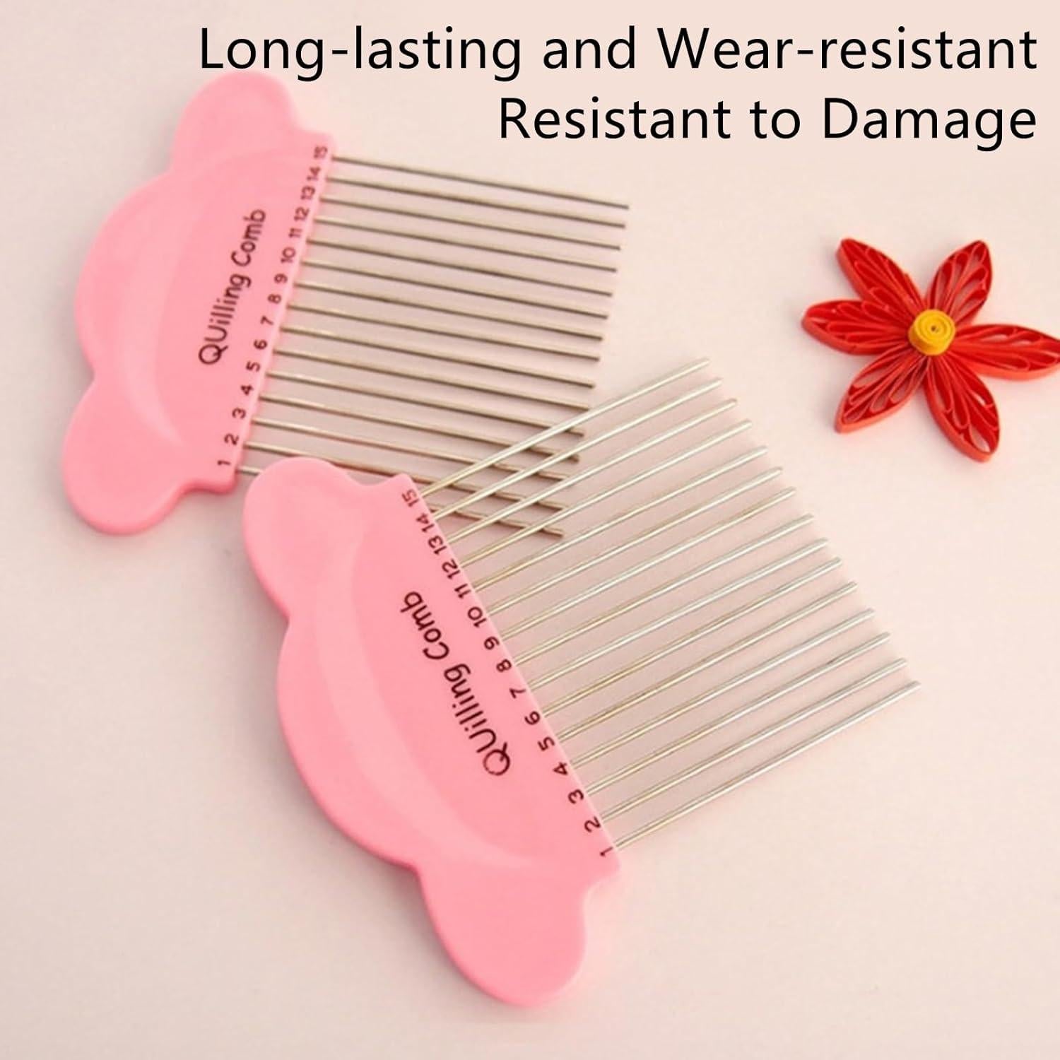 Peine para Quilling de Papel Nanchroadly - 15 Puntos, Rosa