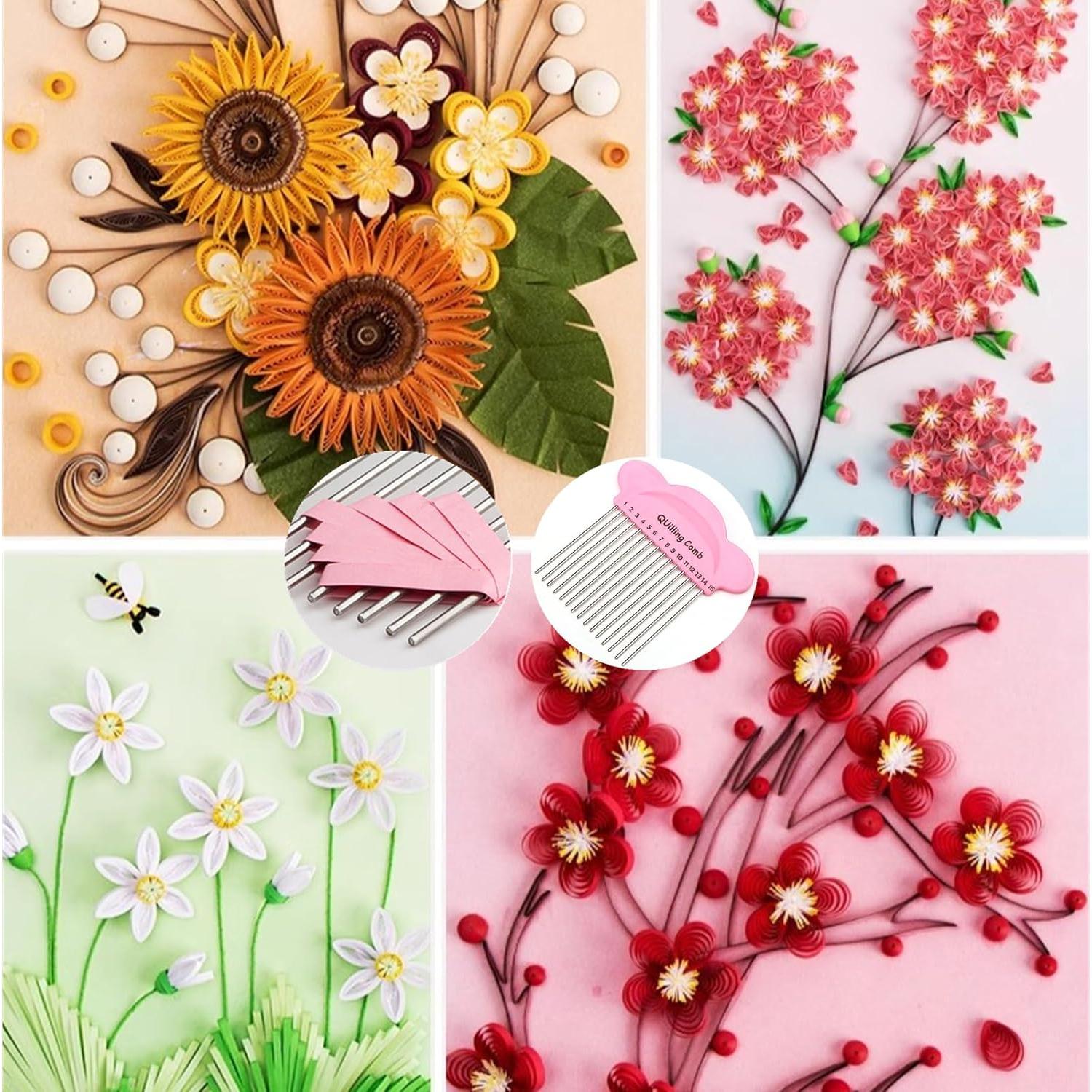 Peine para Quilling de Papel Nanchroadly - 15 Puntos, Rosa