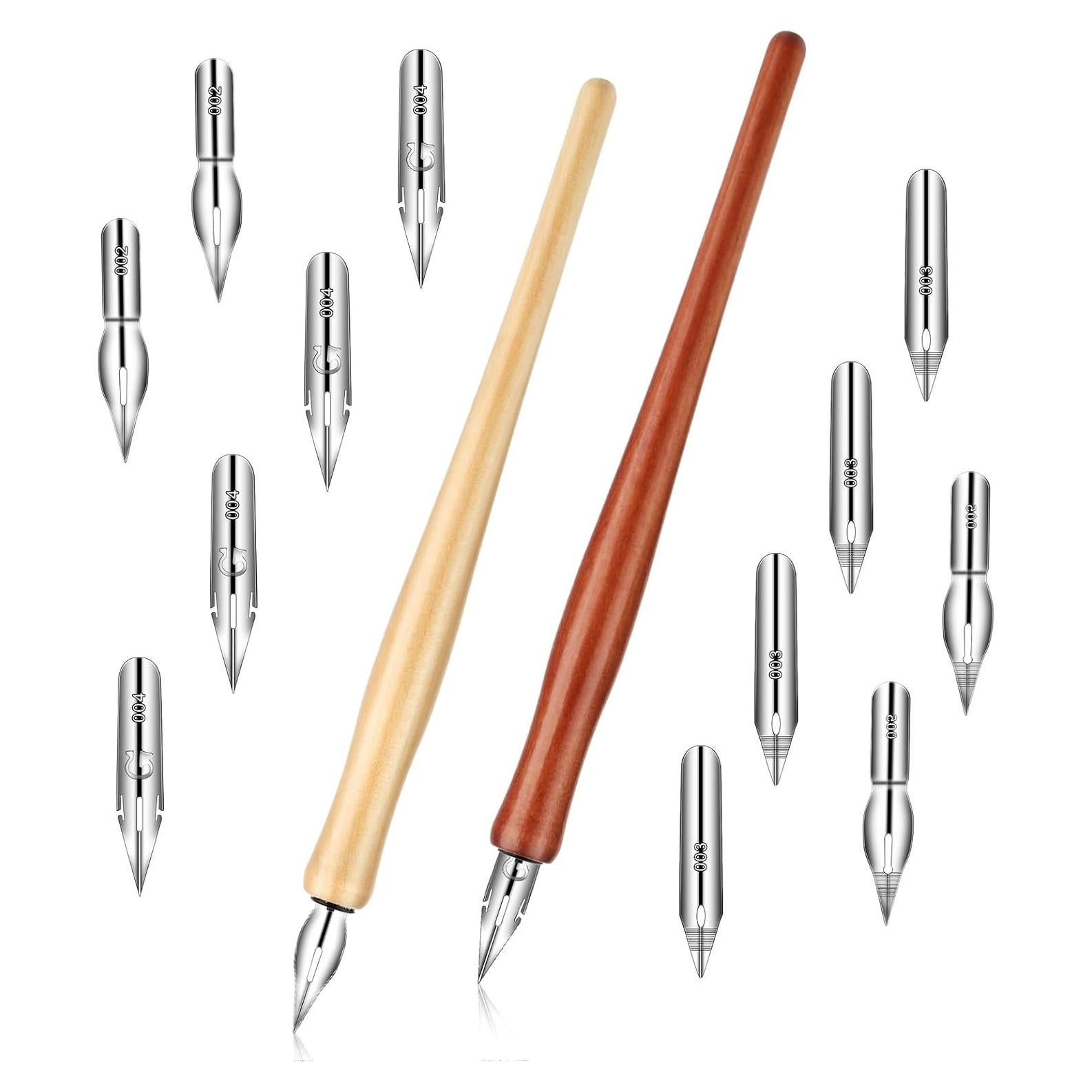 Juego de Plumas de Caligrafía Oblicua Mozeat Lens 14 Piezas