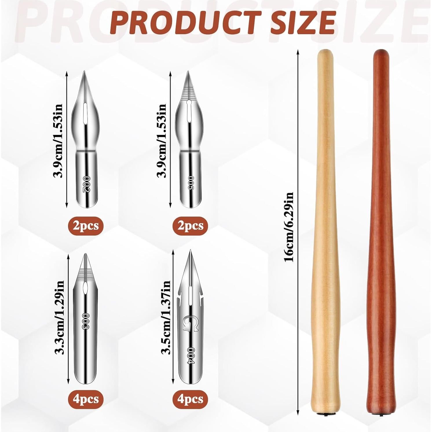 Juego de Plumas de Caligrafía Oblicua Mozeat Lens 14 Piezas