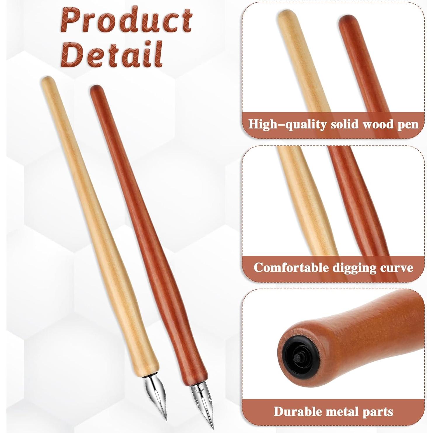 Juego de Plumas de Caligrafía Oblicua Mozeat Lens 14 Piezas