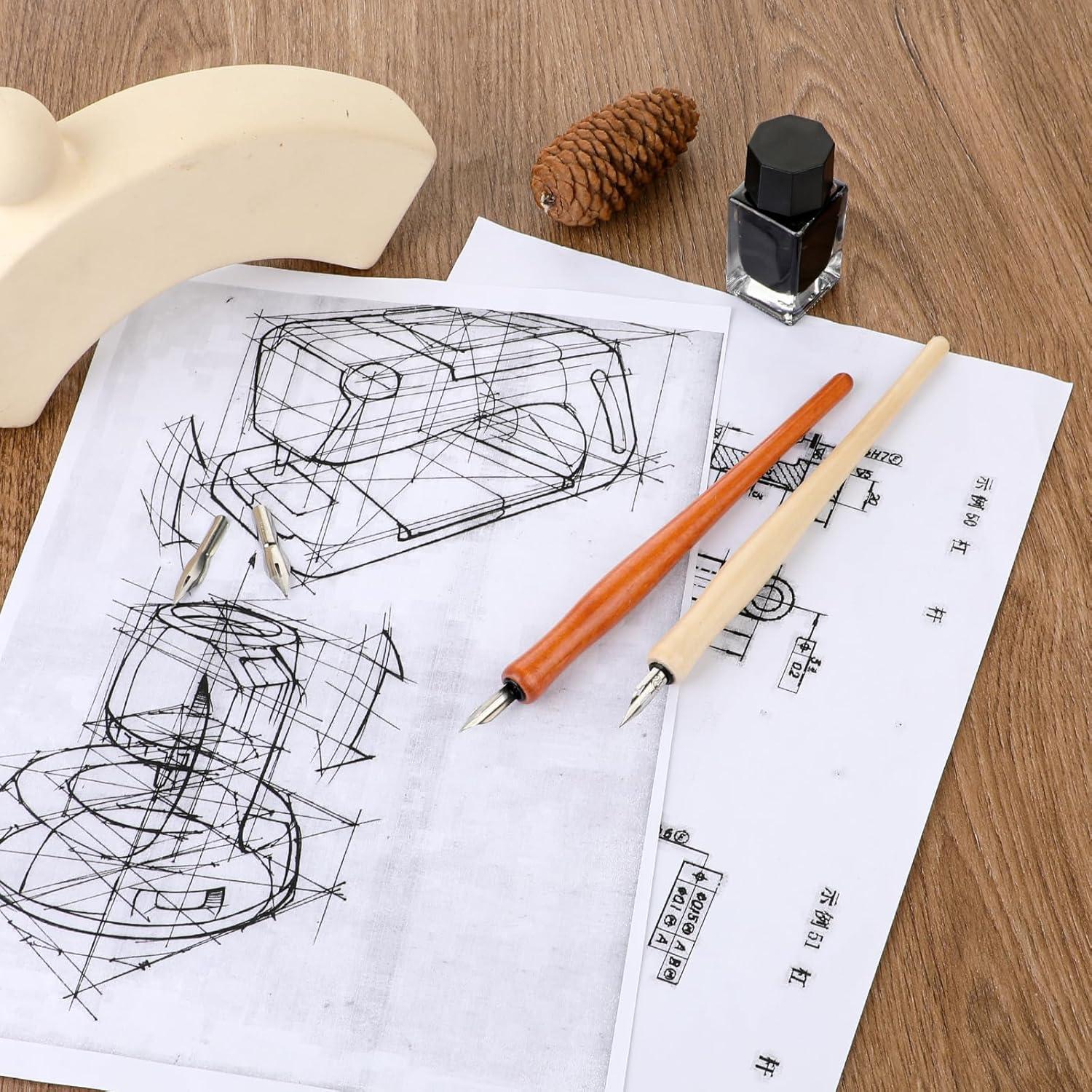 Juego de Plumas de Caligrafía Oblicua Mozeat Lens 14 Piezas