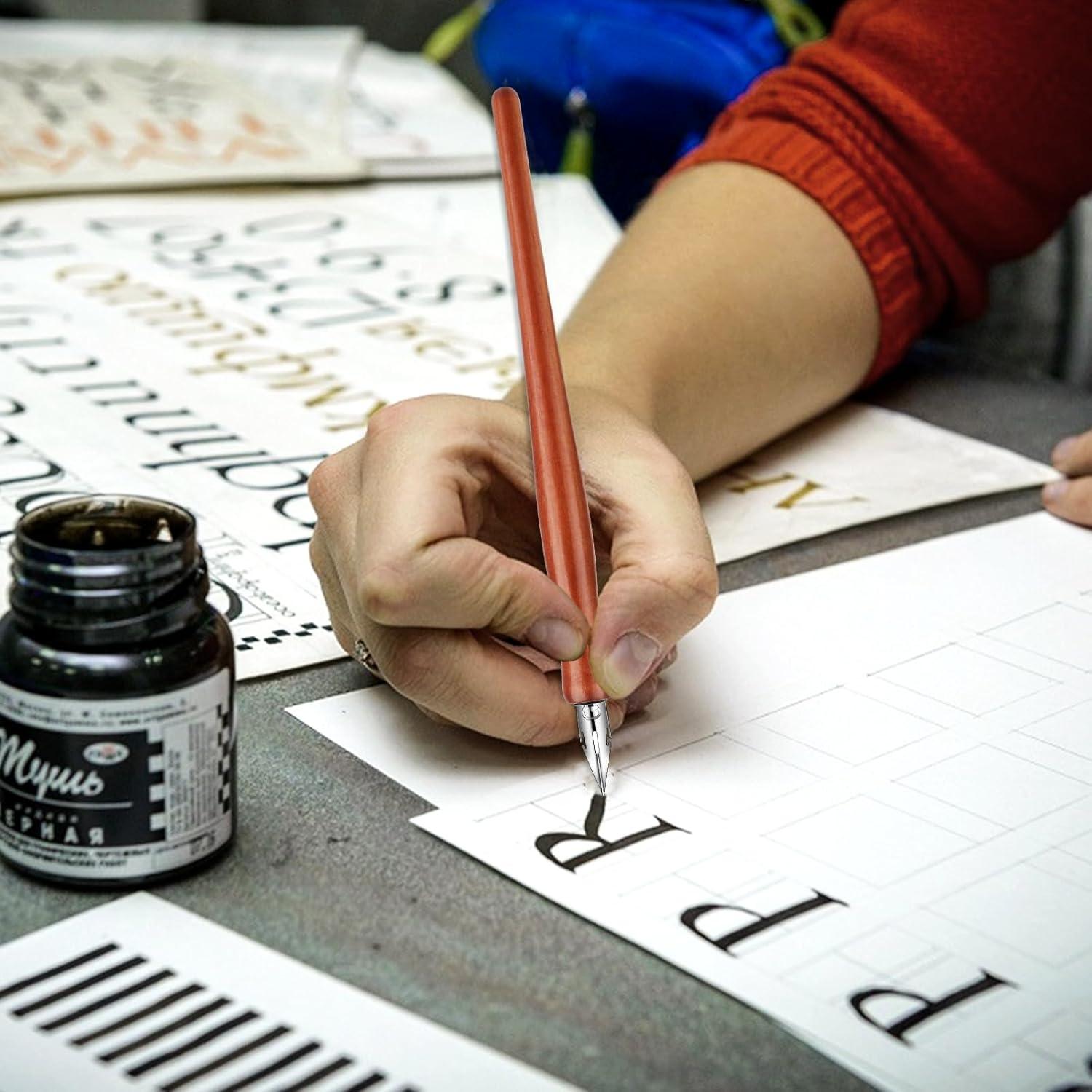 Juego de Plumas de Caligrafía Oblicua Mozeat Lens 14 Piezas