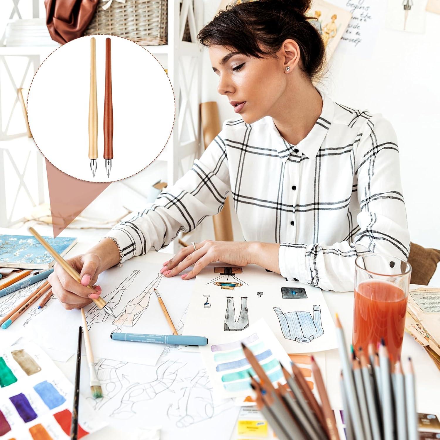 Juego de Plumas de Caligrafía Oblicua Mozeat Lens 14 Piezas