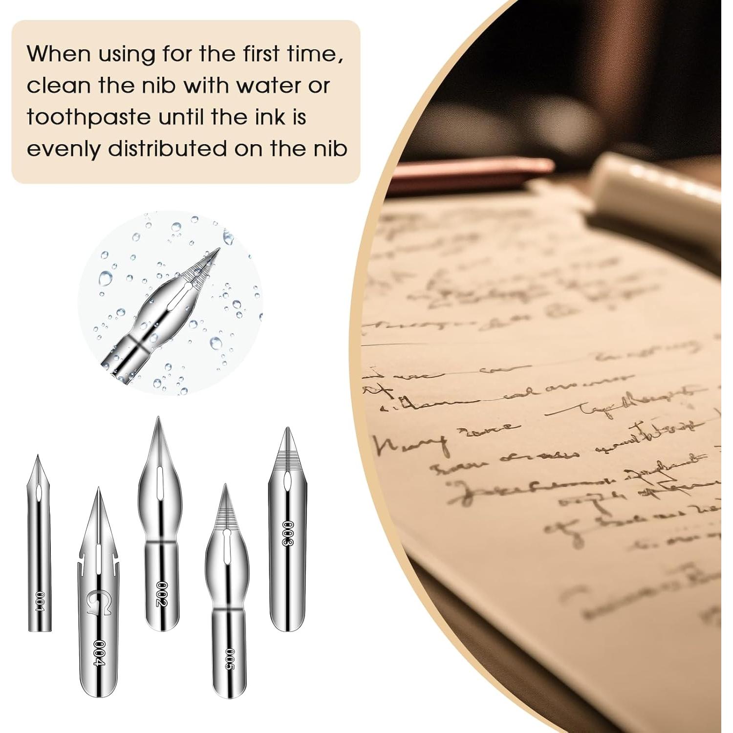 Juego de Pluma de Buceo Mozeat Lens con 10 Puntas de Caligrafía