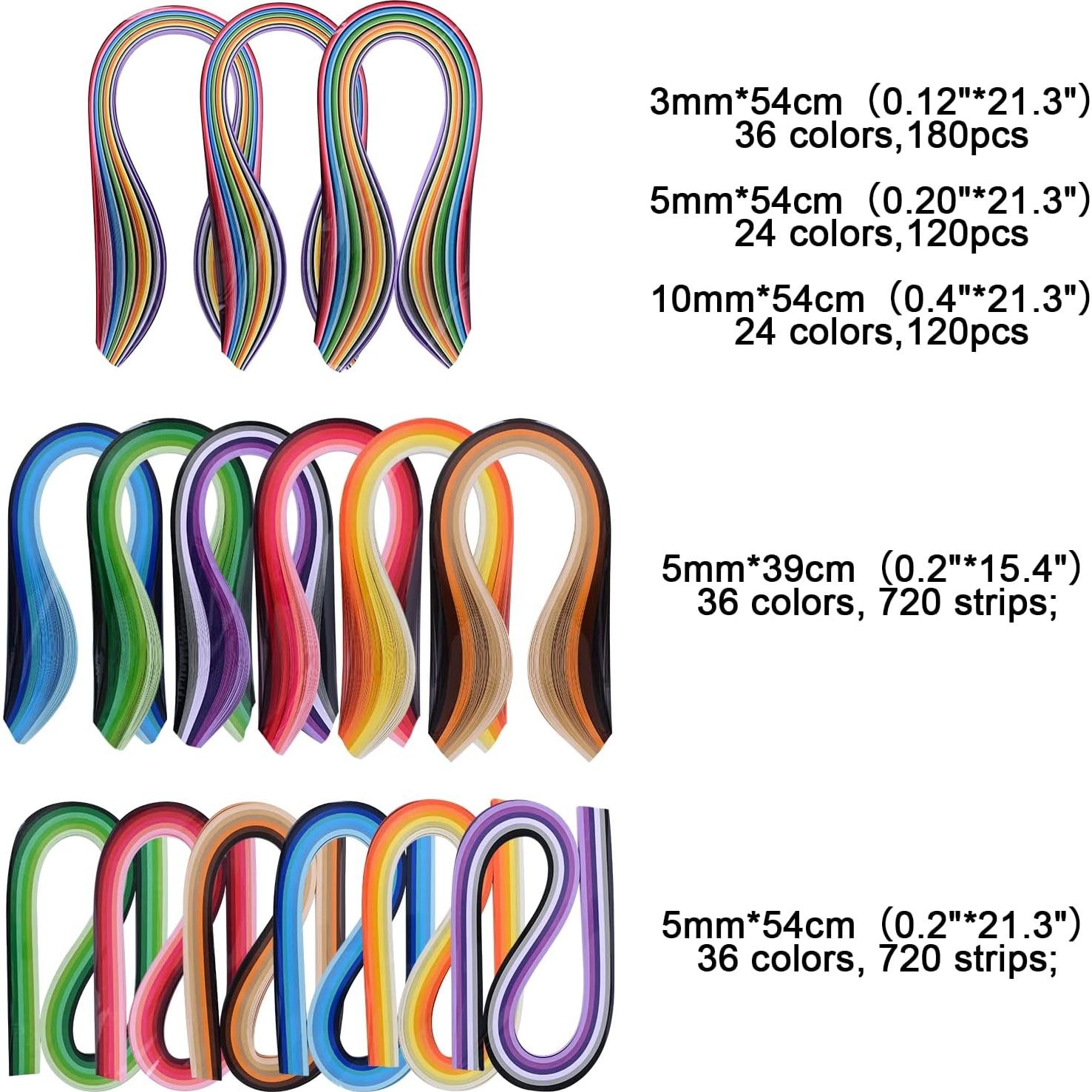 Kit de Quilling Completo YURROAD 1740 Tiras 3mm 5mm 10mm