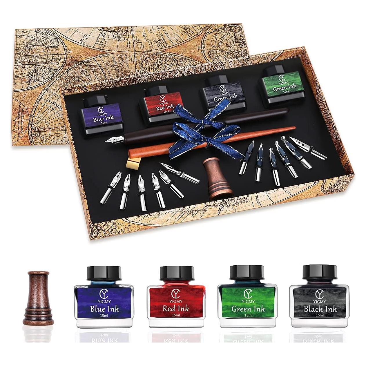 Juego de Caligrafía YICMY 19 Piezas con Tintas y Puntas