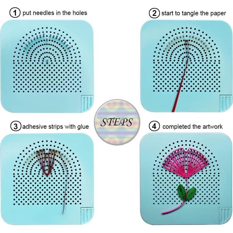 Kit de Quilling 8 Piezas XIWUMOER - Herramientas DIY Azul