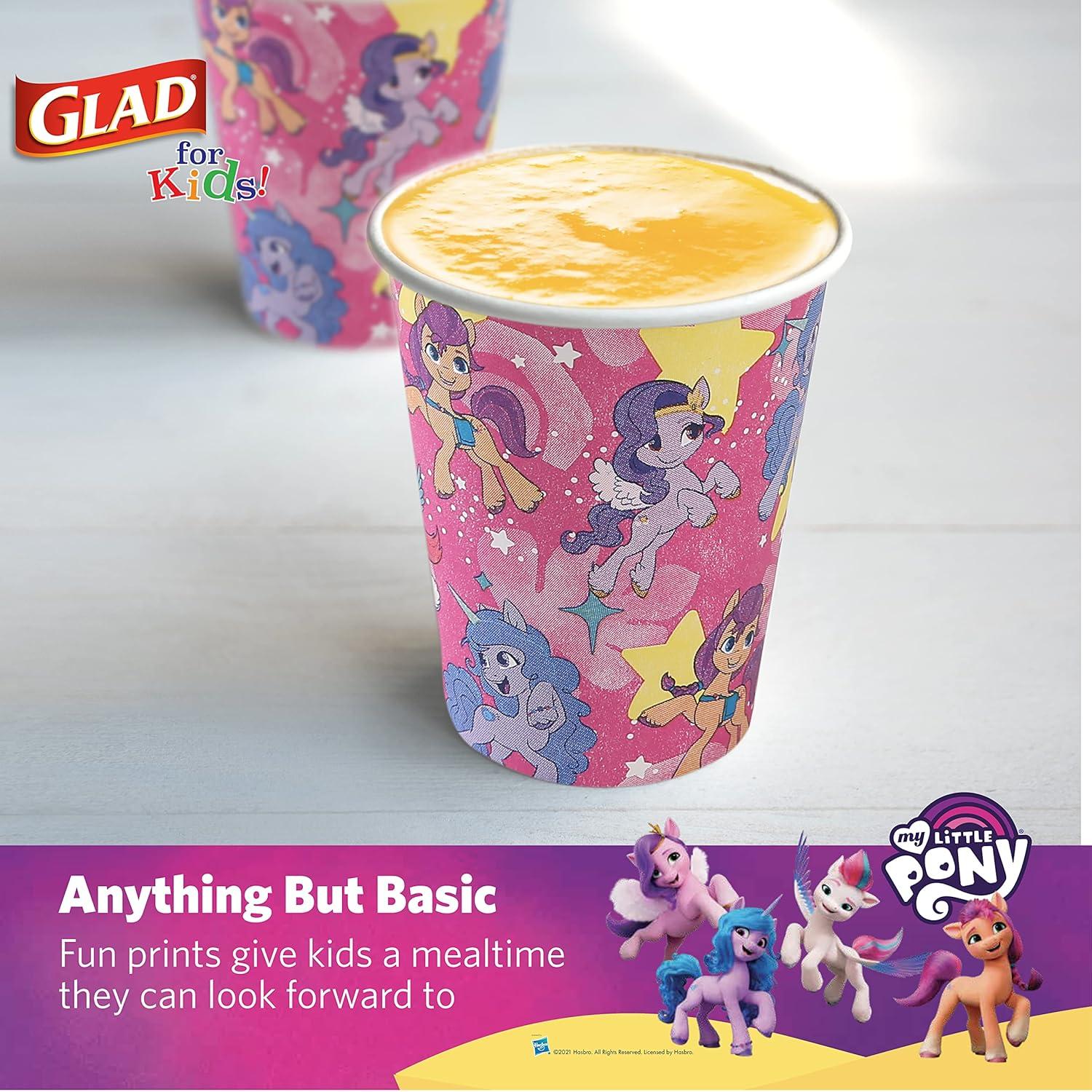 Vasos de Papel Glad for Kids Mis Pequeños Ponis 200 Unidades 9 oz