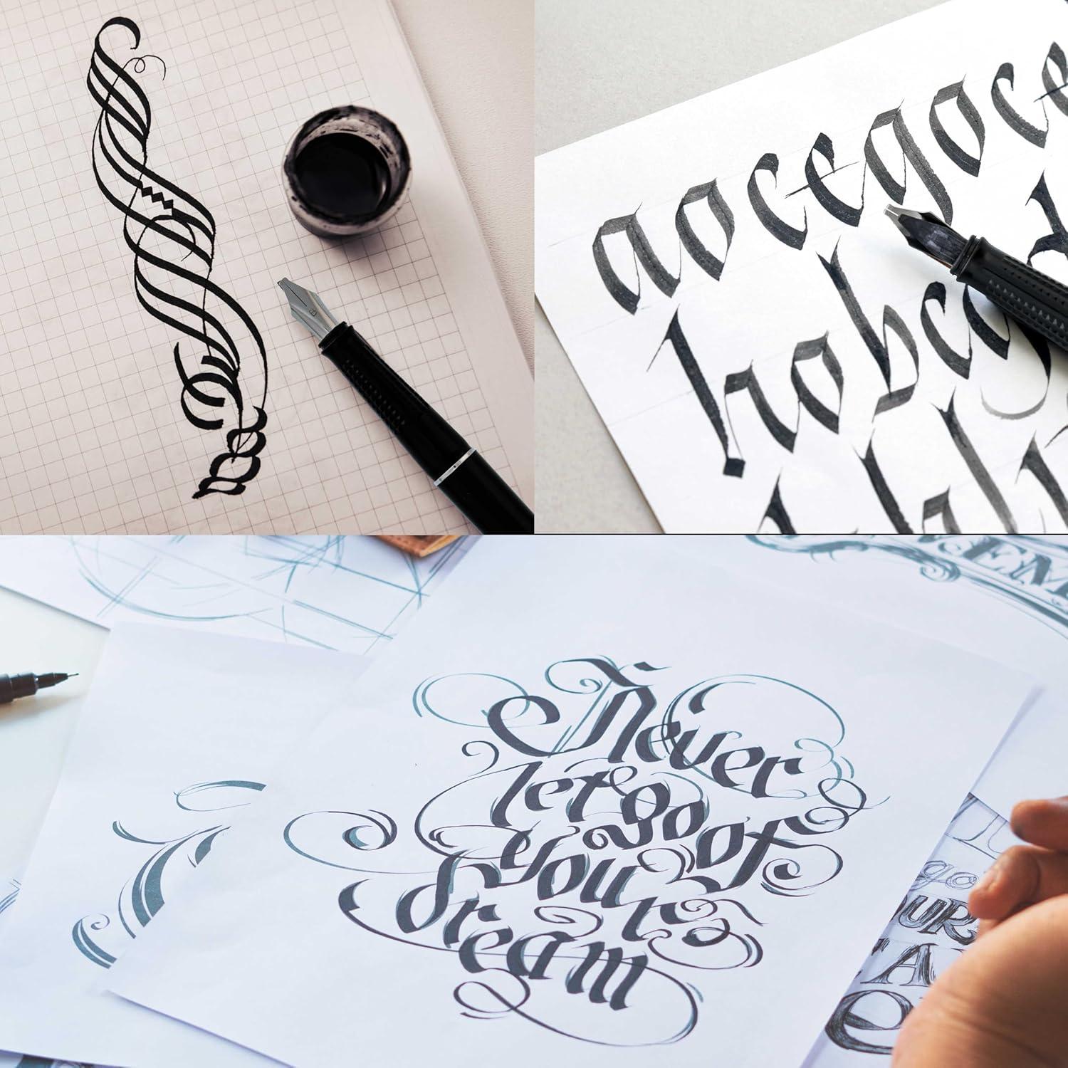 Juego de Caligrafía U.S. Art Supply 35 Piezas - 4 Plumas, 22 Tintas