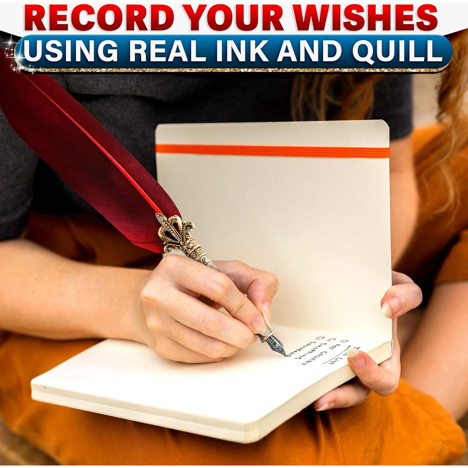 Juego de Pluma y Tinta Lagarto - Pluma Roja 30 cm