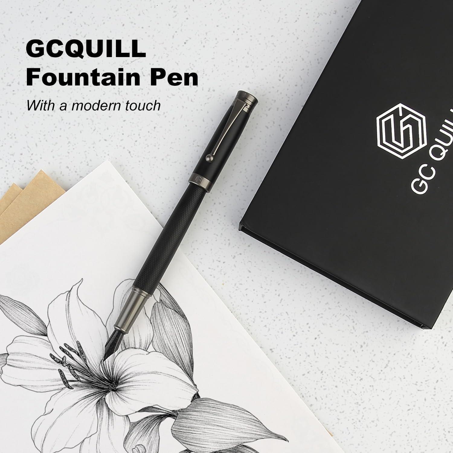 Juego de Pluma Fuente GC QUILL MU-13 con 18 Cartuchos de Tinta