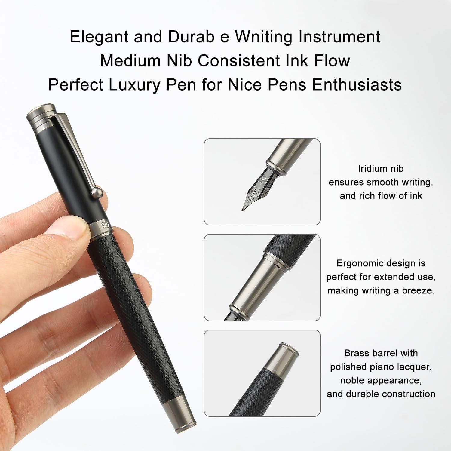 Juego de Pluma Fuente GC QUILL MU-13 con 18 Cartuchos de Tinta