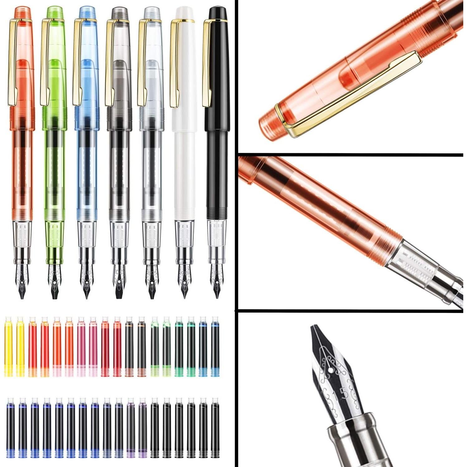 Juego de Caligrafía GC QUILL 42 Piezas con 7 Plumas y 36 Cartuchos