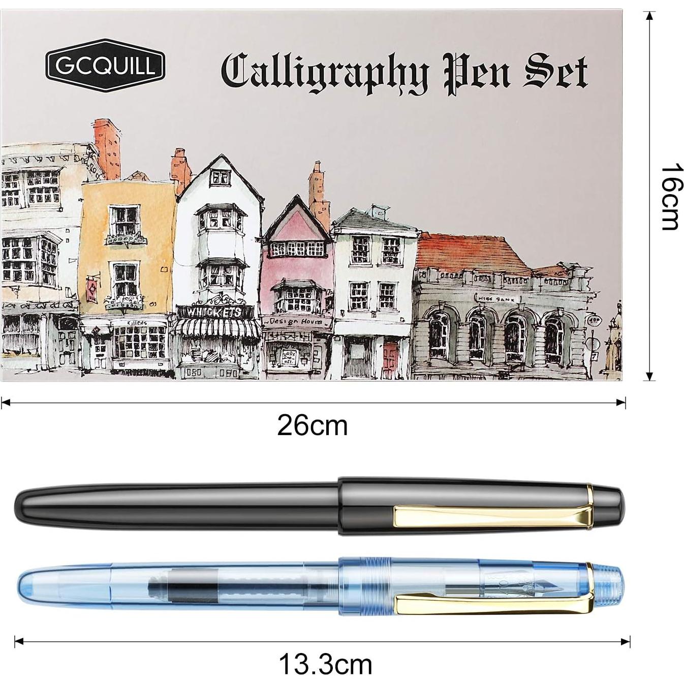 Juego de Caligrafía GC QUILL 42 Piezas con 7 Plumas y 36 Cartuchos